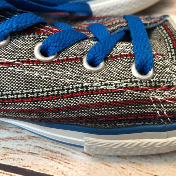 Converse Textile Leather Striped Sneakers M6 W8 - Picture 8 of 8